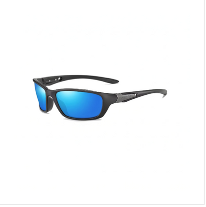 Polarized fishing glasses with blue lenses
